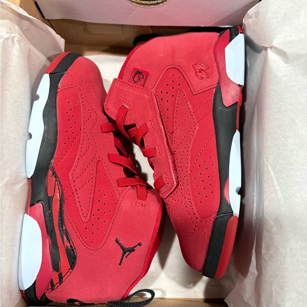 Jordan Red and Black Sneakers with Air Cushioning